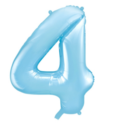 Fooliumist õhupall nr 4 helesinine 86 cm