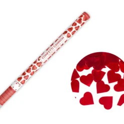 Extra suur tumepunaste südamete konfetikahur 80cm