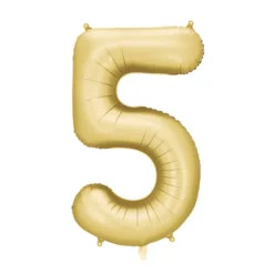 Fooliumist õhupall nr 5 kuldne matt 86cm