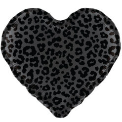 Fooliumist õhupall süda must mustriga 46cm