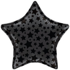 Fooliumist õhupall täht must mustriga 46cm