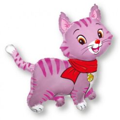 Fooliumist õhupall kõndiv kiisu roosa