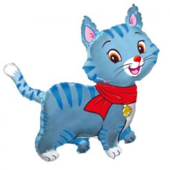 Fooliumist õhupall kõndiv kiisu sinine