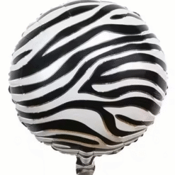 Fooliumist õhupall ümmargune sebra mustriga