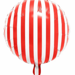 Fooliumist punase-valge triibuline pall