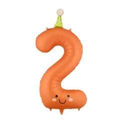 Fooliumist õhupall nr 2 oranž näoga 86cm