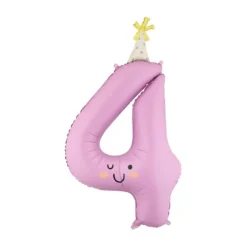 Fooliumist õhupall nr 4 lavendel näoga 86cm