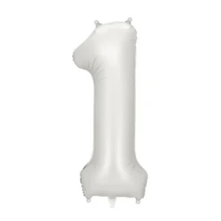 Fooliumist õhupall nr 1 hõbedane matt 86cm