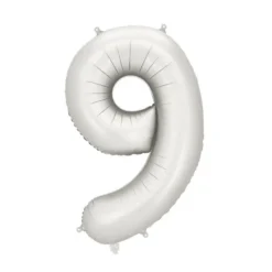 Fooliumist õhupall nr 9 hõbedane matt 86cm